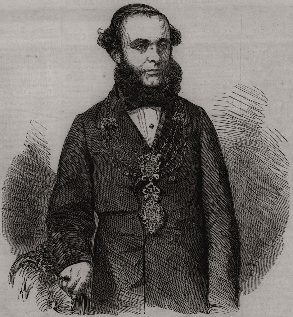 Z. C. Pearson, Esq. Mayor of Hull. Yorkshire 1860 old antique print picture